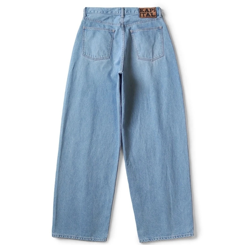 KAPITAL 13OZ DENIM CLUB BAGGY 5-PIECE PANTS UNUSED JEANS NEW - Picture 1 of 7